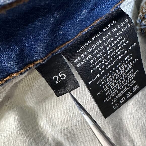 J Brand Shorts Libra Cut Off Distressed Raw Hem Womens 25 Blue Med Wash #13526 - Picture 7 of 7